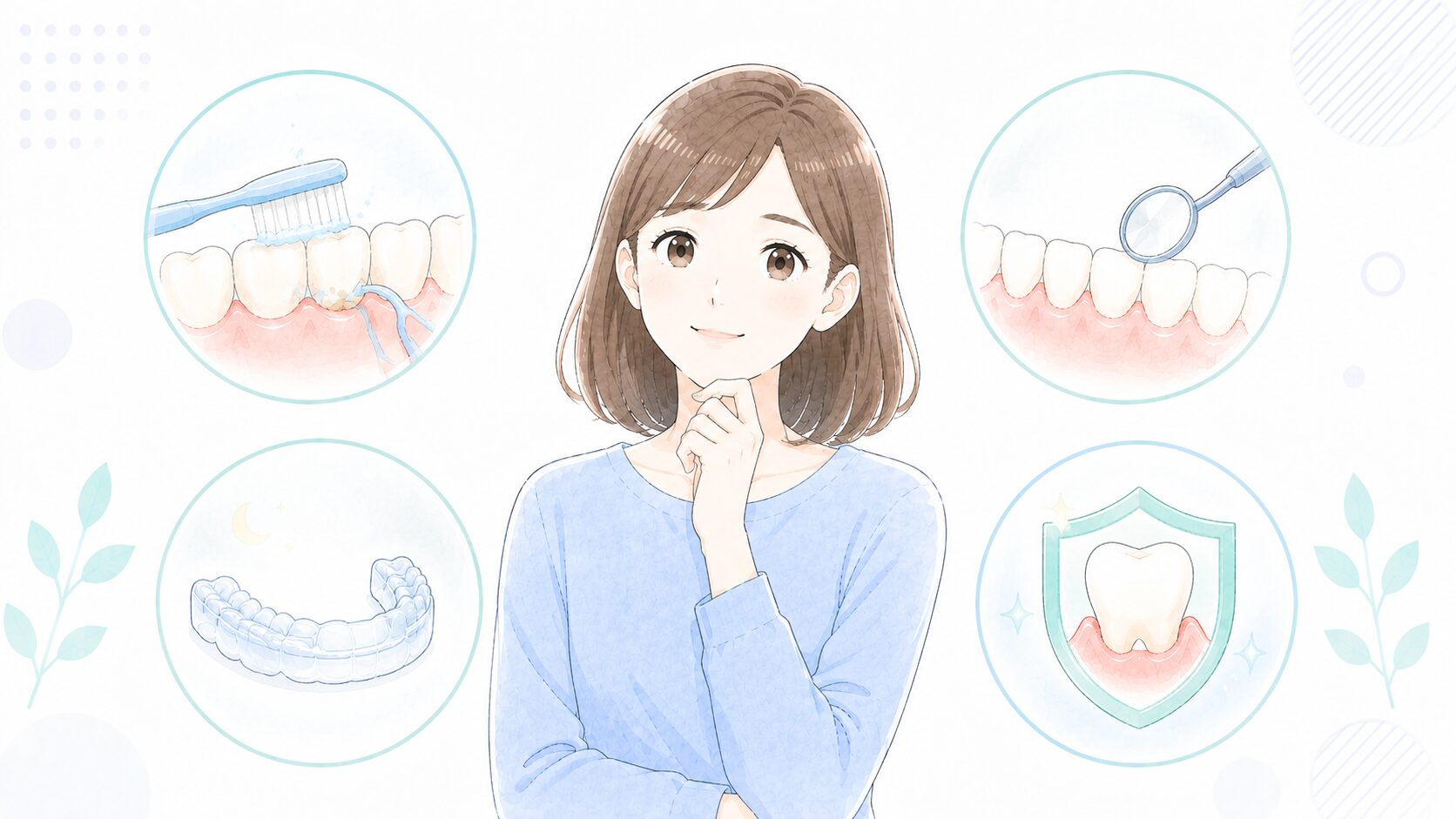 歯のぐらつきを予防する毎日のセルフケアのイラスト