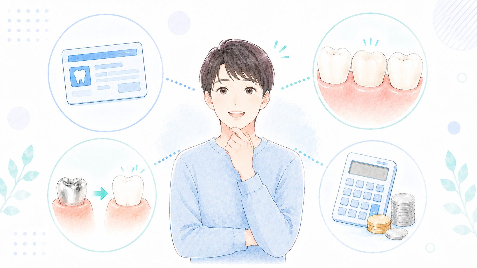 銀歯とジルコニアの費用や保険を比べるイメージ