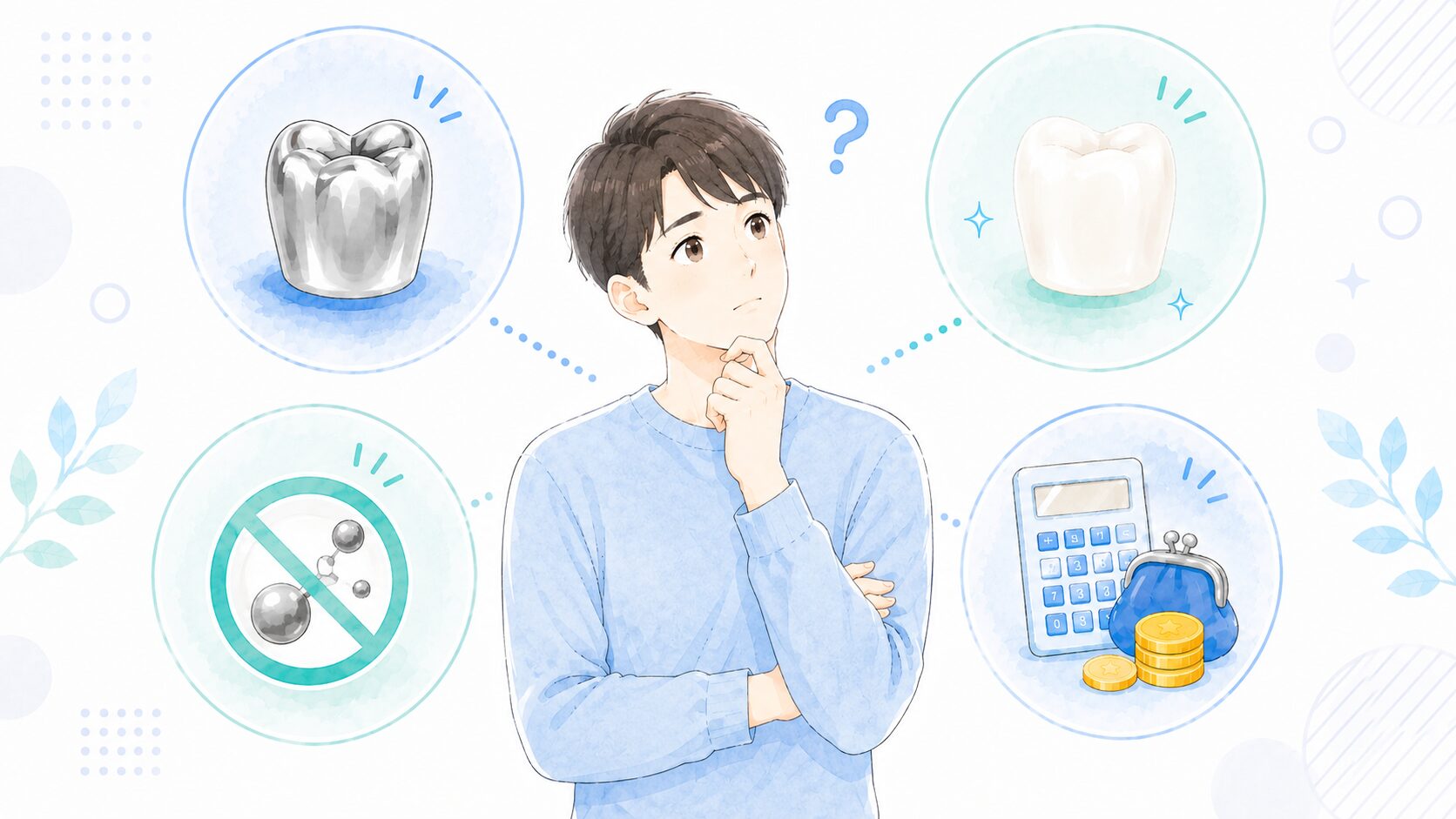 銀歯とジルコニアの違いや費用を比較して考える男性