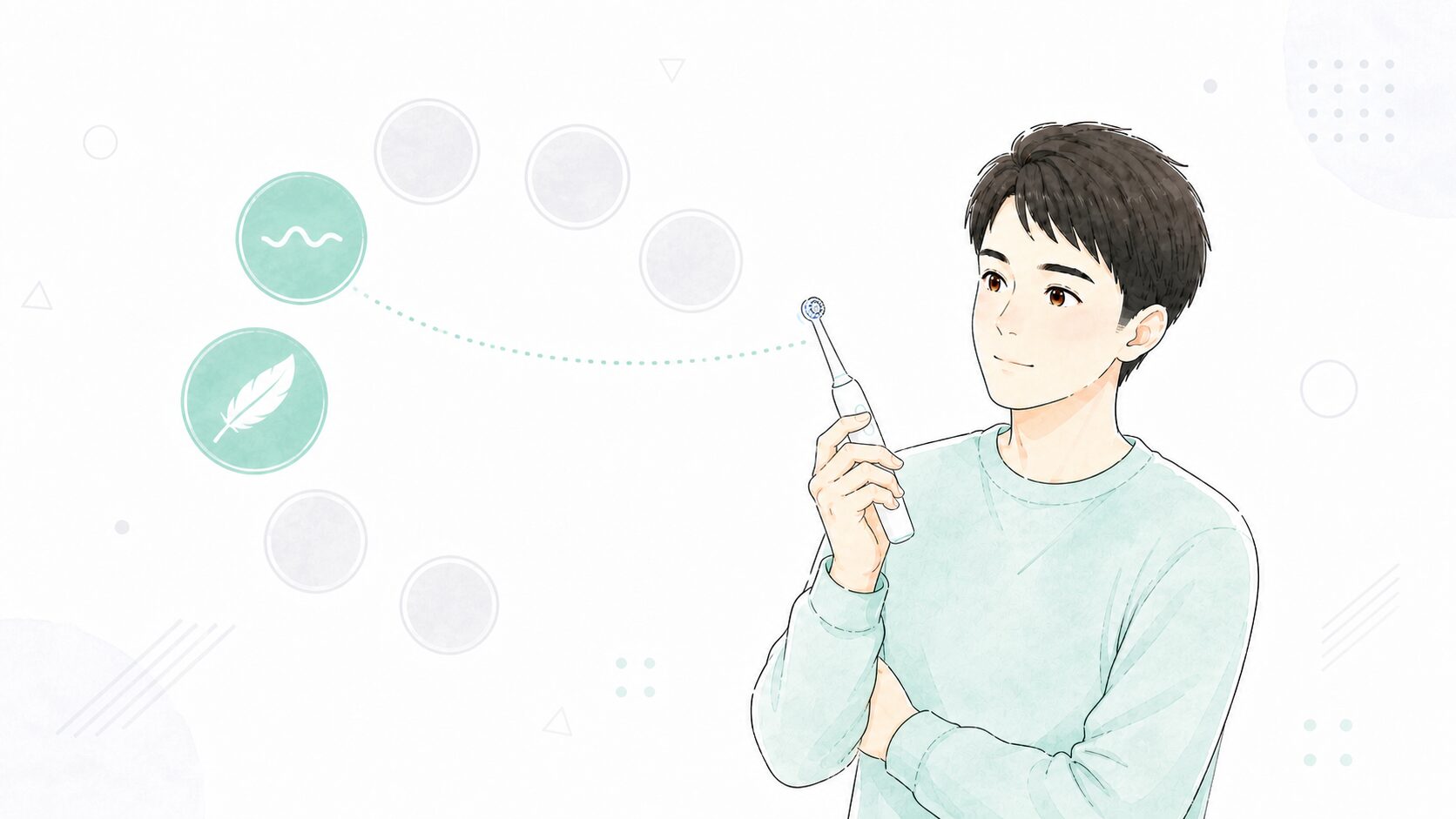 7つのモードのうち実際に使う2つだけが際立つ図解と男性