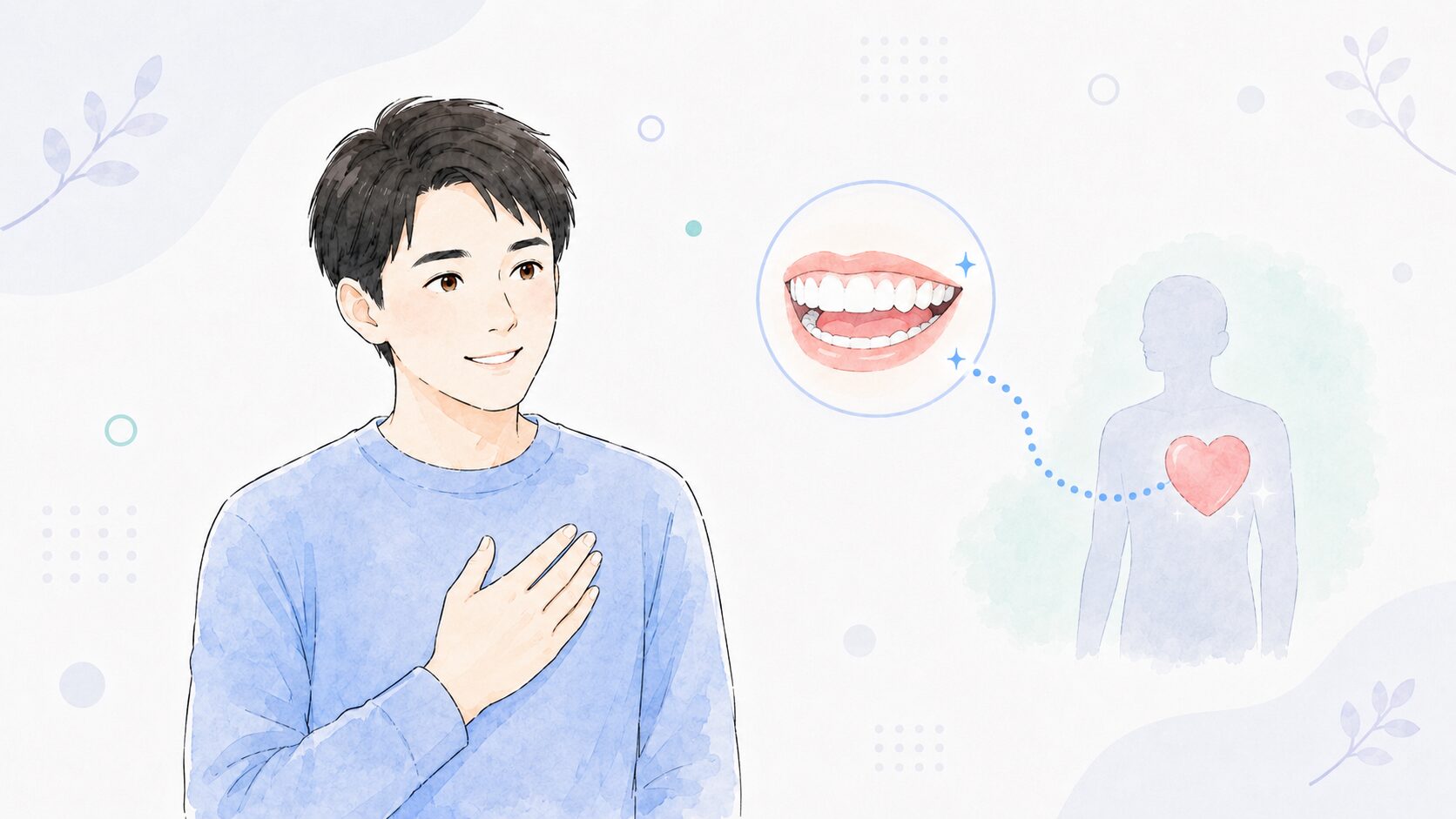 歯周病の口の炎症が血流にのって全身へ広がるイメージ