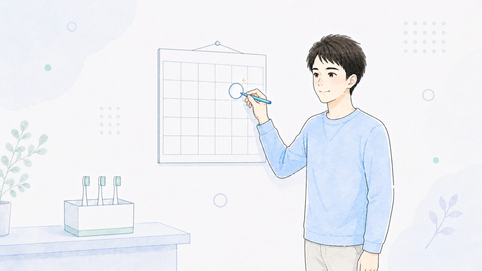 カレンダーに交換日を決めて替えブラシの交換を忘れない工夫