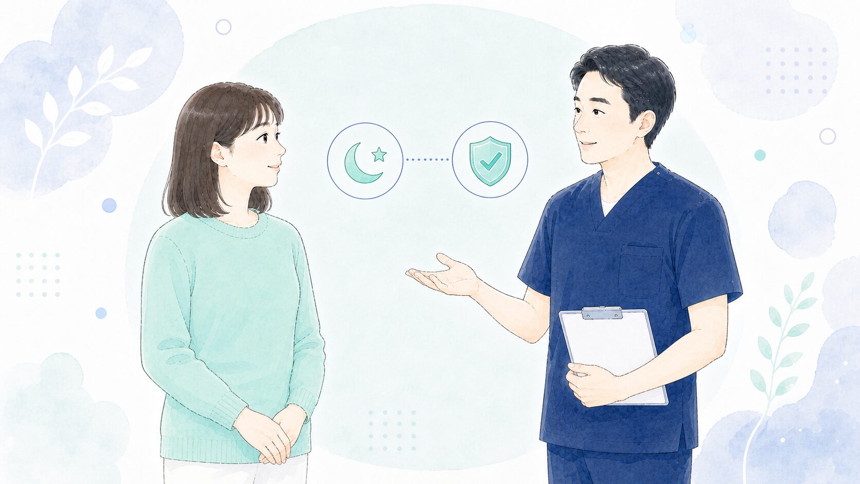 保護者と歯科医師が向かい合って話している様子