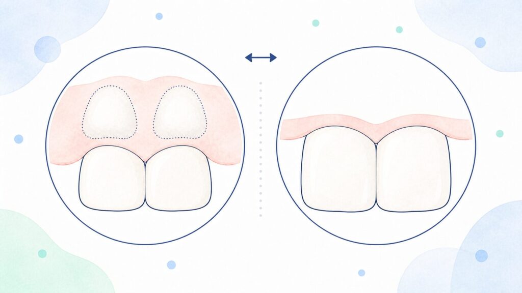 乳歯と永久歯で対応が違うことを示す比較図