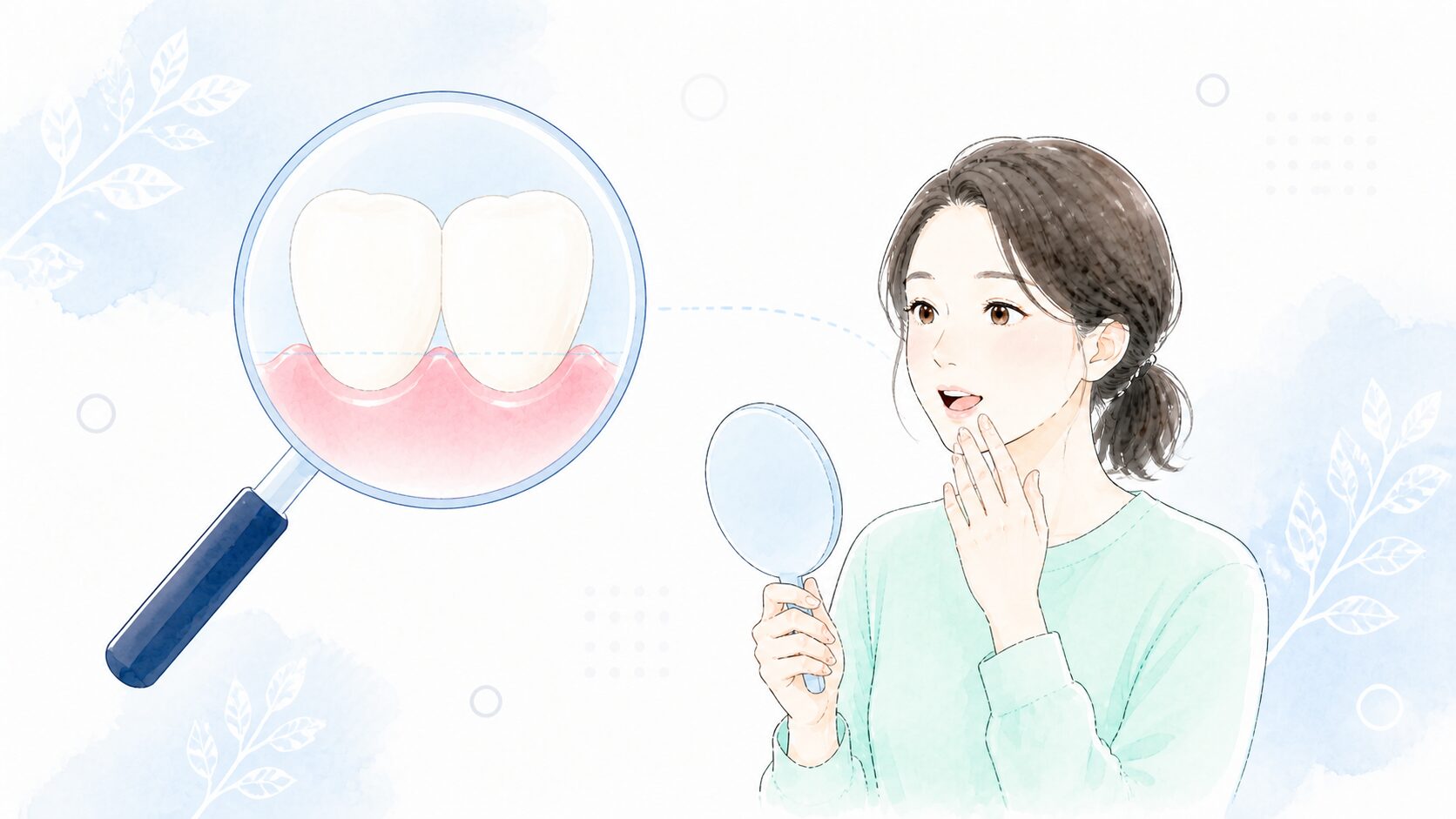 術後に歯ぐきが下がって歯が長く見える変化に気づく女性