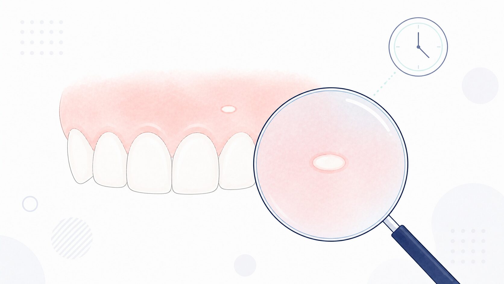 治らない1か所を虫眼鏡で拡大して示したイラスト